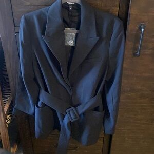 Express belted blazer. Size L. New black